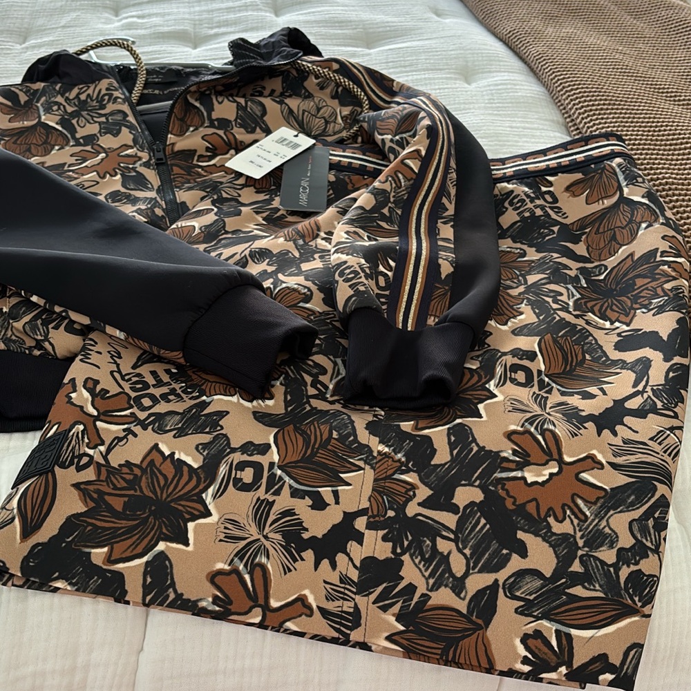 Marc Cain Black Sports Jacket and Skirt Set